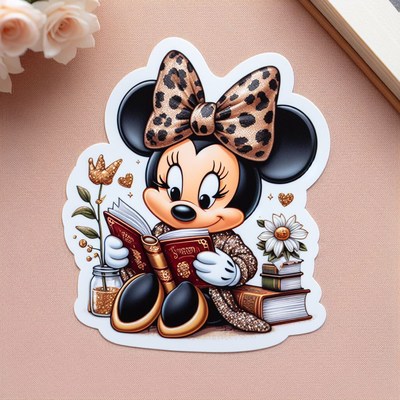 Minnie mouse reading sticker