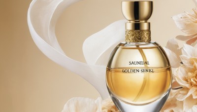 Saundal golden sinkl perfume bottle
