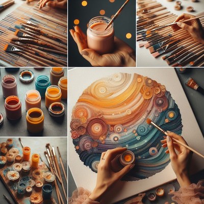 Circular abstract painting process