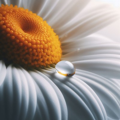 Water droplet on daisy petal