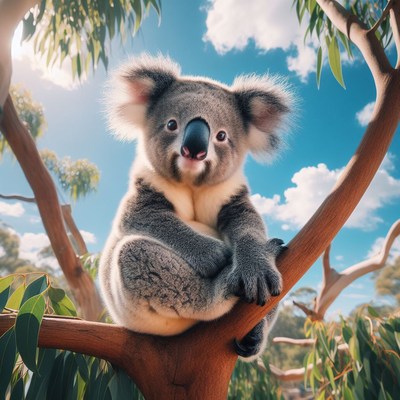 Koala sitting in a tree
