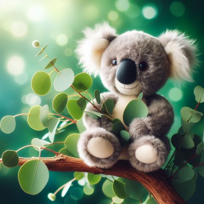 Koala sitting on branch