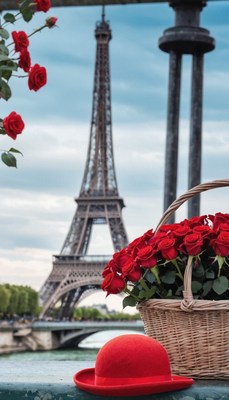 Eiffel tower roses and hat