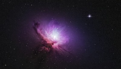 Purple nebula in deep space