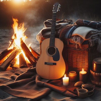 Campfire acoustic guitar