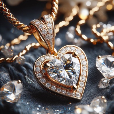 Gold heart pendant necklace