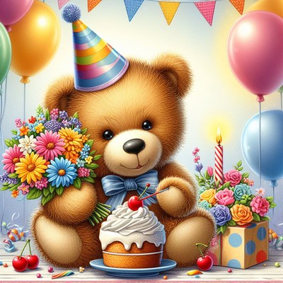 Teddy bear birthday celebration