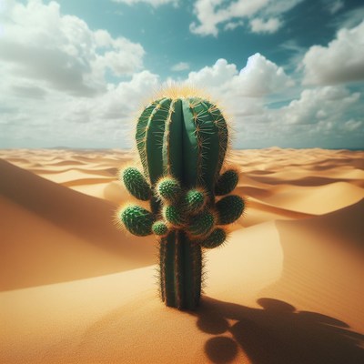 Cactus in a desert landscape
