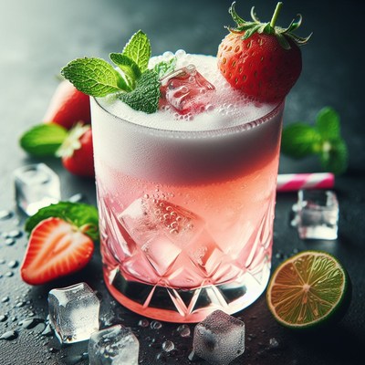 Strawberry and lime cocktail