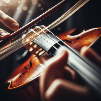 Violinist playing close-up