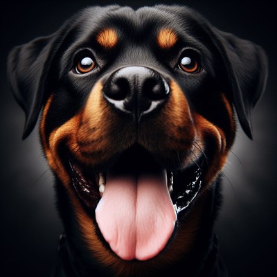 Rottweiler dog close-up portrait