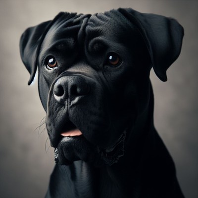 Black dog portrait