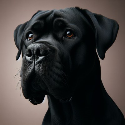 Black cane corso portrait