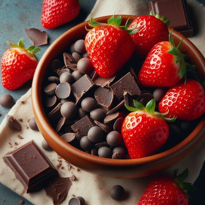Chocolate and strawberry bowl