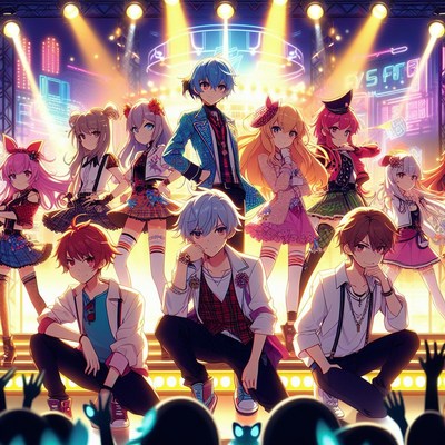 Anime band performing on stage