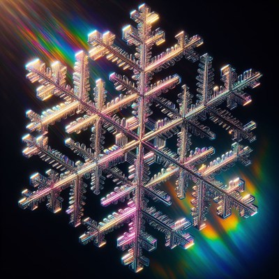 Intricate snowflake under light