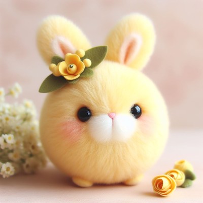 Yellow bunny with flower crown