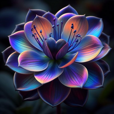 Iridescent flower close-up