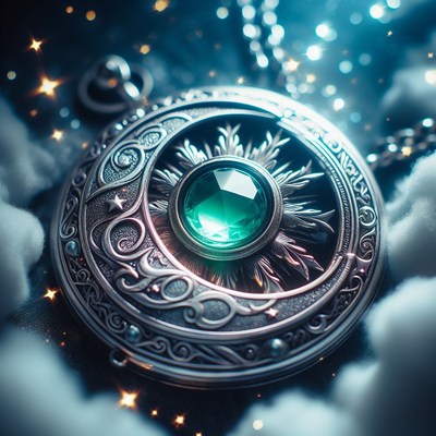 Ornate sun and moon pendant