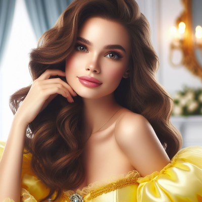 Woman with brown hair in yellow dress