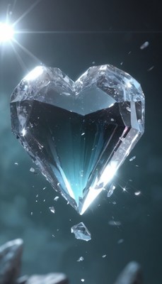 Crystal heart shattering