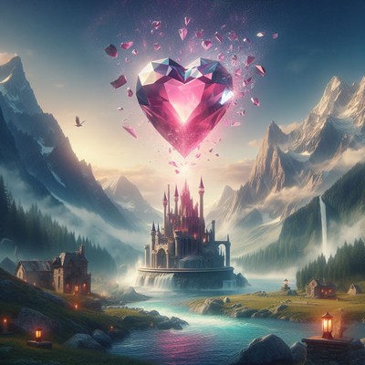 Crystal heart over castle valley
