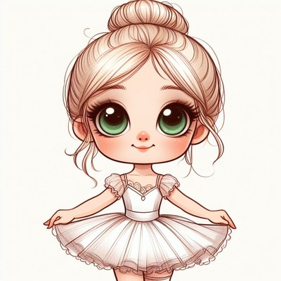 Smiling ballerina with big eyes