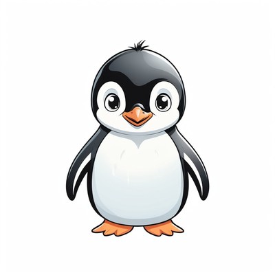 Cute cartoon penguin illustration