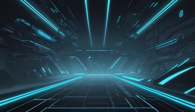 Futuristic neon corridor