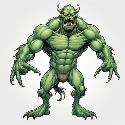 Green monster illustration