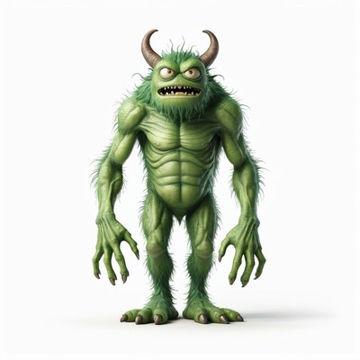Green monster with horns