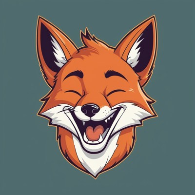 Smiling red fox cartoon illustration