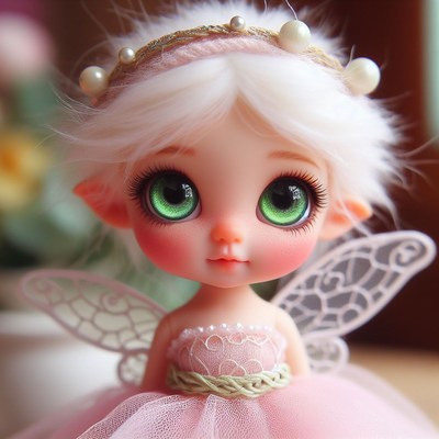 Fairy doll with green eyes