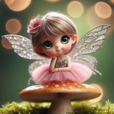 Fairy doll on mushroom