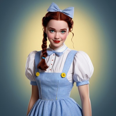 Young woman in dorothy dress
