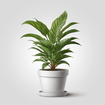 Green plant in white pot