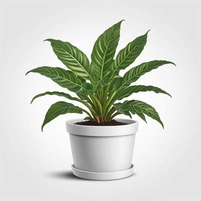 Peace lily plant in white pot