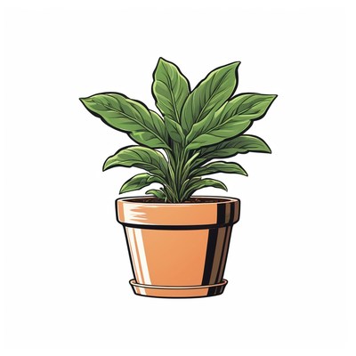 Potted plant illustration