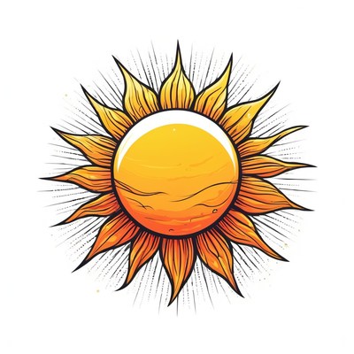 Hand-drawn sun illustration