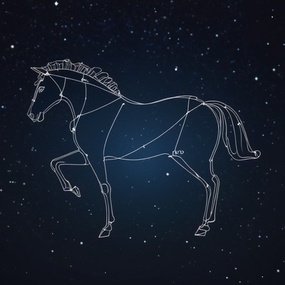 Horse constellation in night sky