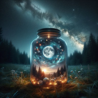 Night sky in a jar