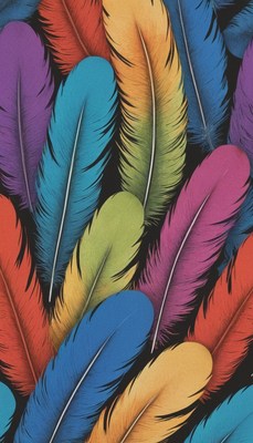 Colorful feathers pattern