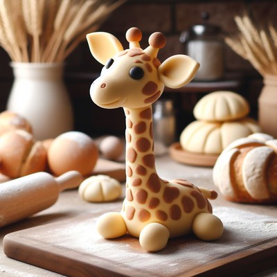 Giraffe dough figurine