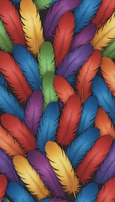 Colorful feathers pattern