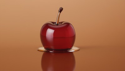 Red cherry on a tabletop