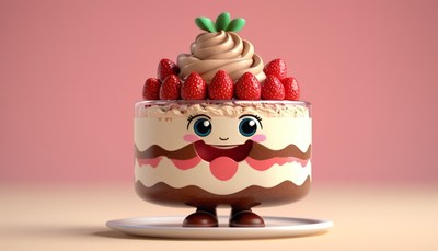 Smiling strawberry dessert