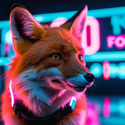 Neon fox portrait