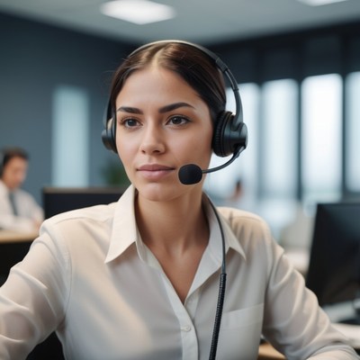 Customer service representative in office