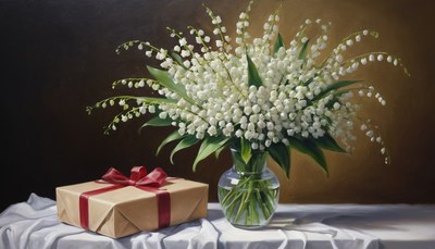 Lily of the valley bouquet with gift