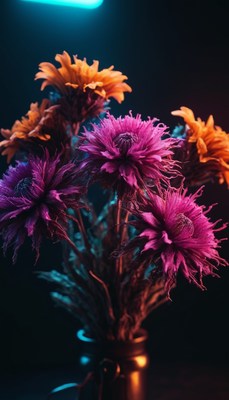 Neon flower bouquet